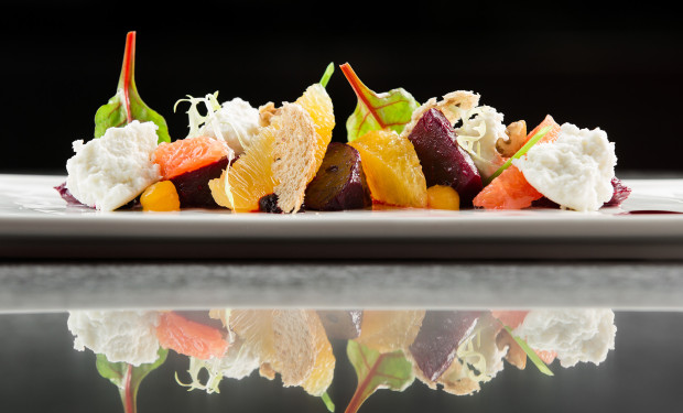 Lueftner Cruises, Amadeus Gourmet Beet, Root Salad with Orange and Goat Cheese