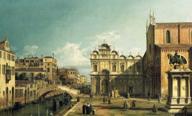 Teaser Salzburger Festspiele, Canaletto, The Campo Santi Giovanni e Paolo, Venice, with the West End of the Church and the Scuola di San Marco: 