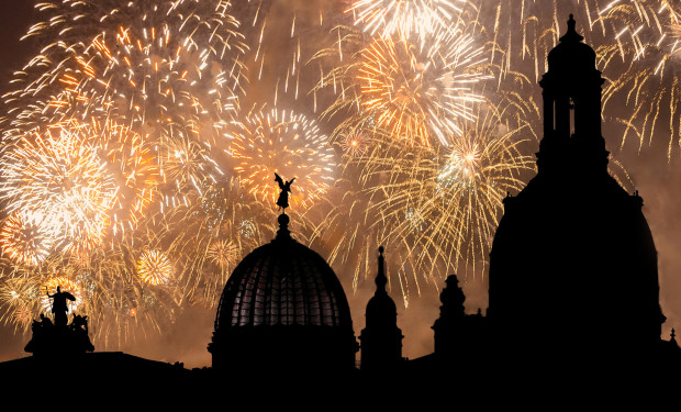 Silvesterfeuerwerk in Dresden     