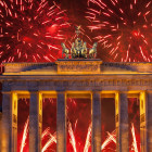 Silvesterfeuerwerk am Brandenburger Tor in Berlin   