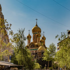 Bukarest mit Blick auf die Kirche des Heiligen Nikolaus 