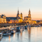 Blick auf die Brühlsche Terrasse in Dresden    