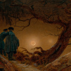 05 Dresden, Caspar David Friedrich, Zwei Männer in Betrachtung des Mondes, 1819/20: 