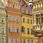 Reich verzierte Fassaden am Marktplatz in Breslau