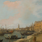 Gemälde in der Ausstellung des Kunsthistorischen Museums Wien, "Die Riva degli Schiavoni in Venedig", Antonio Canal, gen. Canaletto, 1724/30