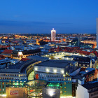 Luftbild Leipzig mit City-Hochhaus und Innenstadt    