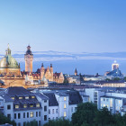 Stadtansicht von Leipzig zur blauen Stunde      