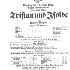 Bayerische Staatsoper, Theaterzettel UA Tristan Isolde, 865