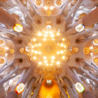 Blick in die Deckengewölbe der Sagrada Familia