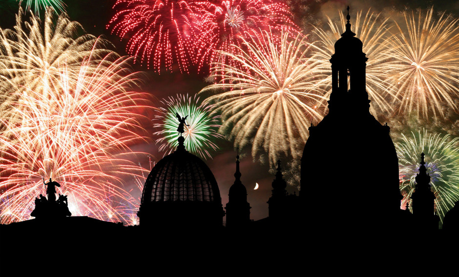 Silvesterfeuerwerk in Dresden