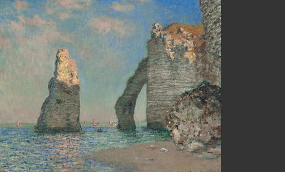 Gemälde aus der Ausstellung »Monets Küste – Die Entdeckung von Étretat« im Städel Museum Frankfurt; Claude Monet, Étretat, l’aiguille et la Porte d’Aval, 1885 Öl auf Leinwand