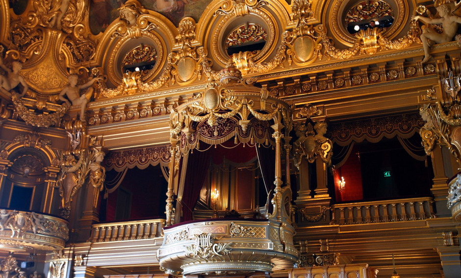 Blick auf die Loge im Opernhaus Monte Carlo