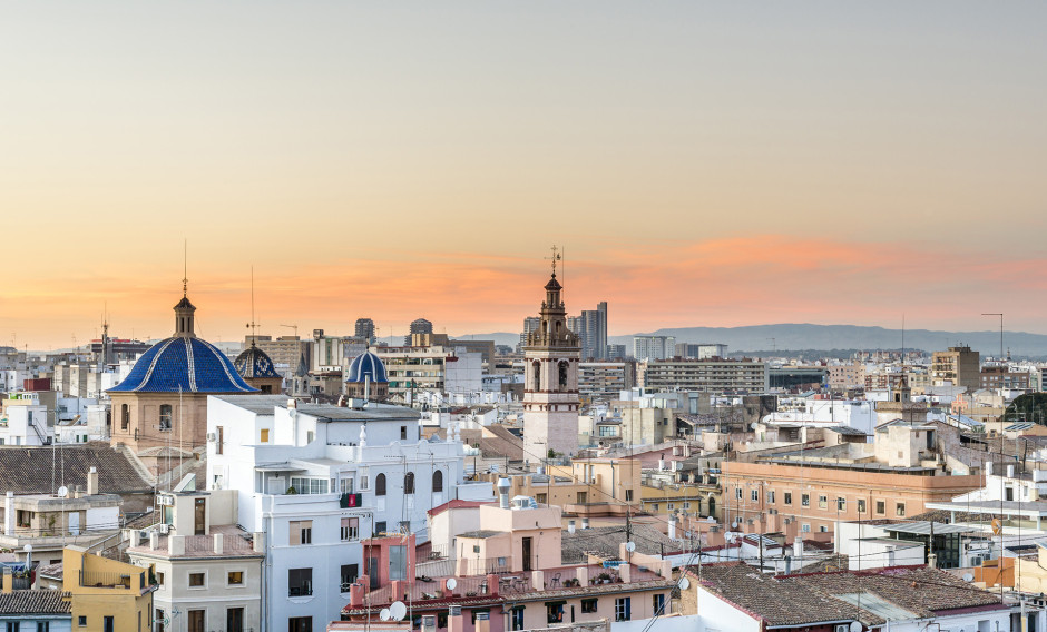 Blick auf Häuser von Valencia