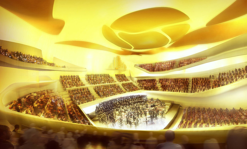 Philharmonie de Paris Blick in den Innenraum der Philharmonie de Paris