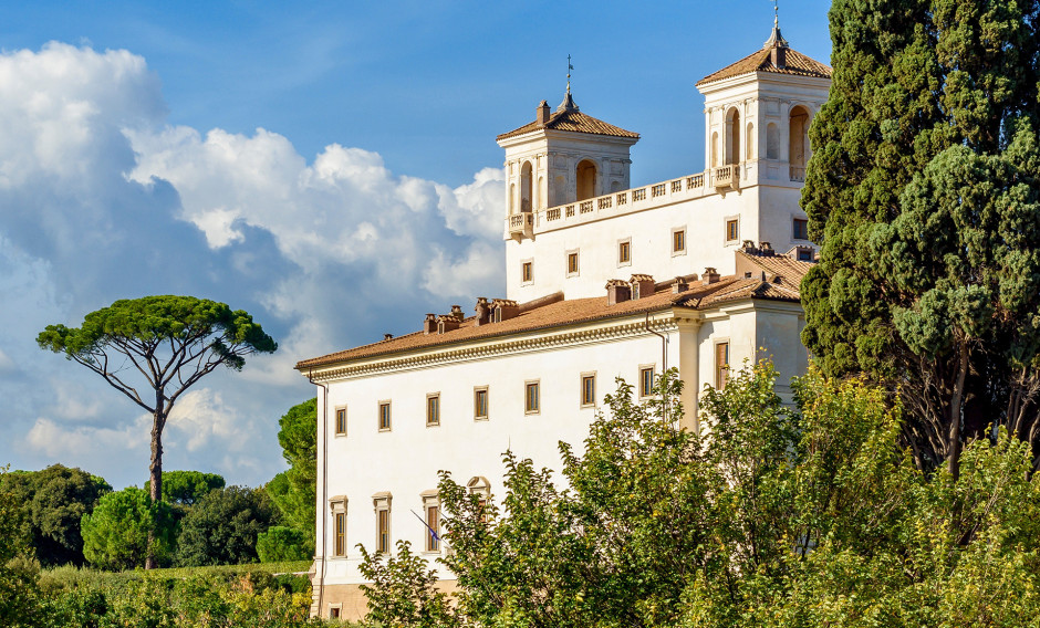 Villa Medici Blick auf die Villa Medici in den Hügeln von Rom