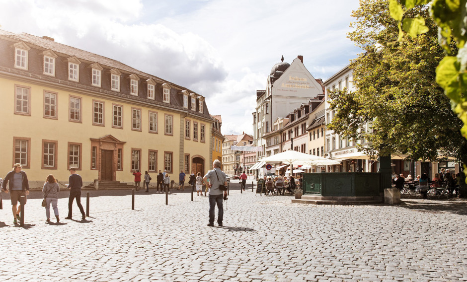 Blick auf Goethes Wohnhaus in Weimar