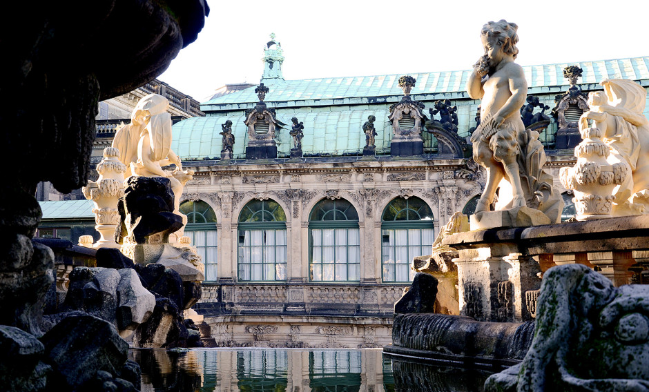 Dresdner Zwinger Blick auf den Französischen Pavillon des Dresdner Zwingers