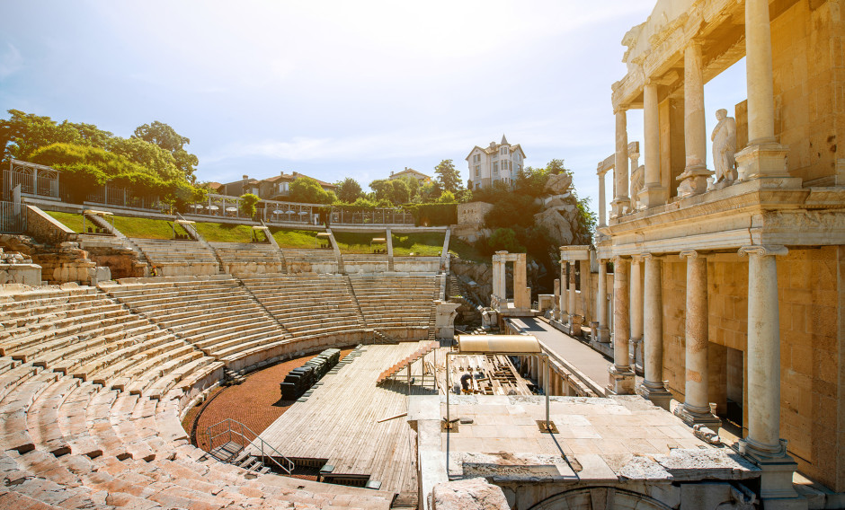 Plovidv Das Amphitheater in Plovdiv