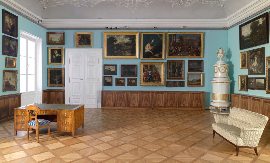 Residenzgalerie Salzburg, Raum 5, Nachbau des gräflichen Schreibzimmers im Czernin‘schen Palais der Wiener Innenstadt