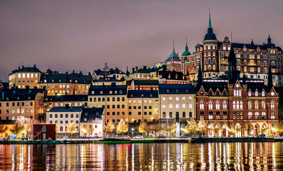 Stockholm Stadtansicht von Stockholm am Abend