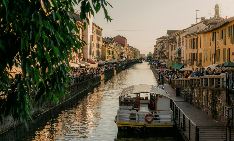 Blick auf den Naviglio Grande in Mailand 
