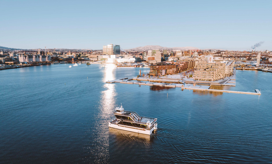 Das Elektro-Boot auf dem Oslo Fjord