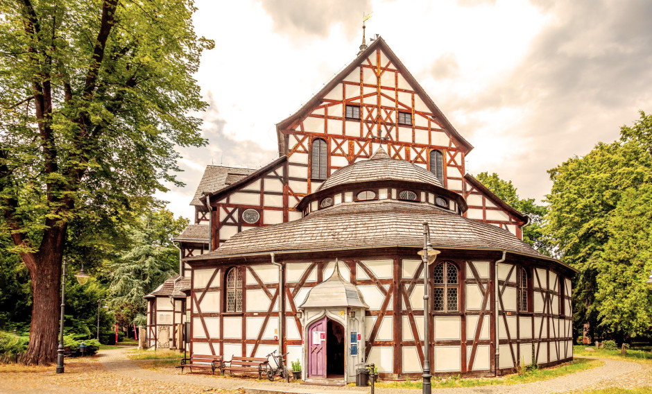 Außenansicht der Friedenskirche von Schweidnitz   