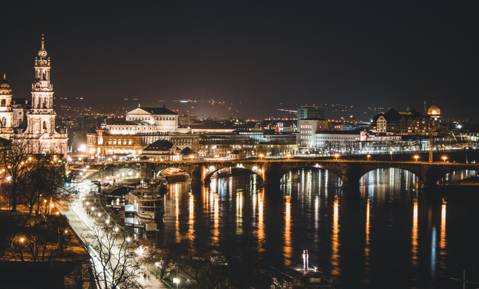 Die Altstadt von Dresden bei Nacht