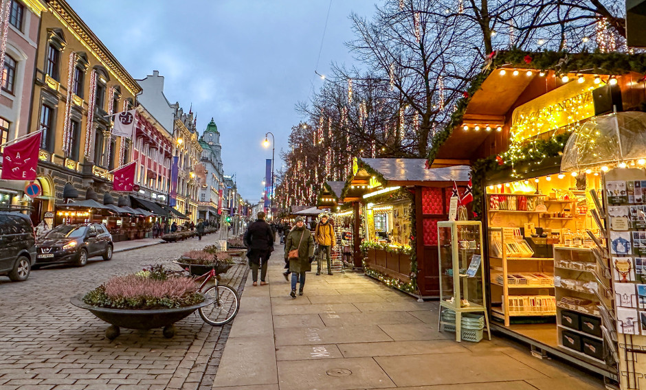 Oslo Weihnachtliche Stimmung in der Innenstadt von Oslo