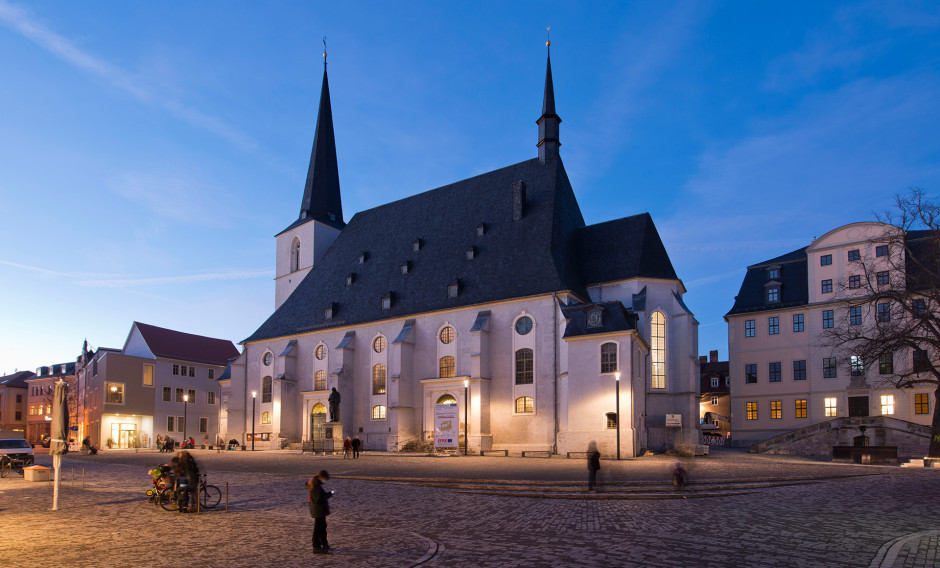 Silvester Weimar Stadtkirche und Herderplatz in Weimar