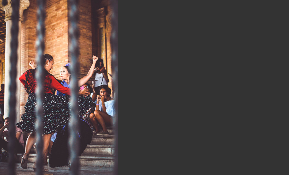 Sevilla Flamenco-Tänzerinnen in der Altstadt von Sevilla