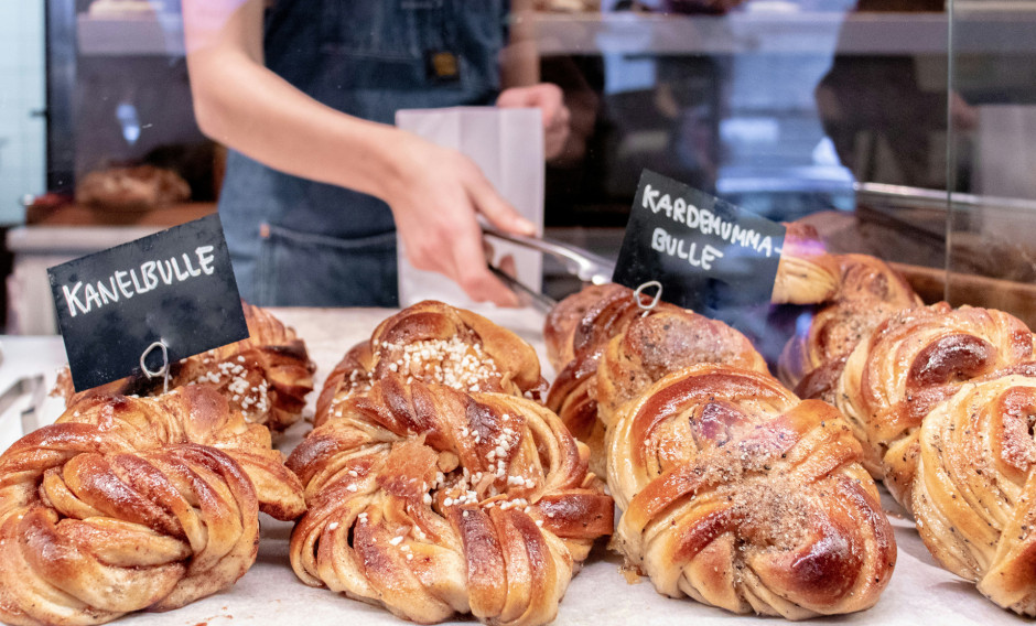 Stockholm Laden mit Zimtschnecken in Stockholm