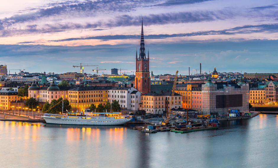 Stockholm Stadtansicht von Stockholm am Abend