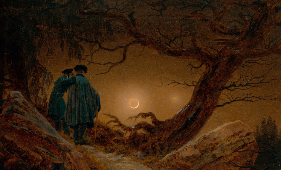 Teaser Panorama Caspar David Friedrich, Zwei Männer in Betrachtung des Mondes, 1819/20: 