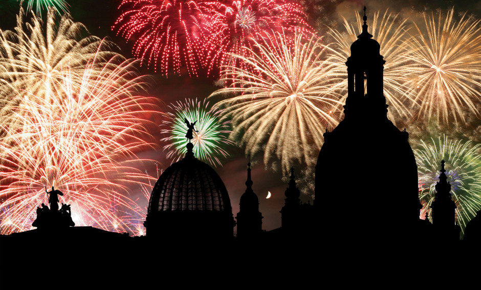 Dresden Silvesterfeuerwerk in Dresden